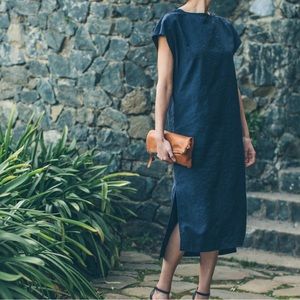 Taylor Stitch Loma Dress in Navy Linen